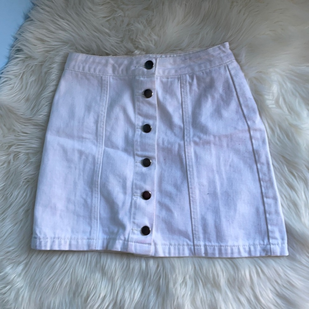 White button up skirt